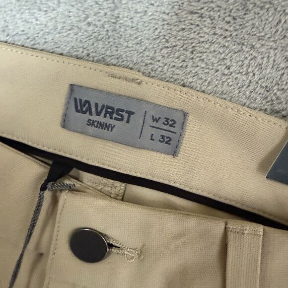 NWT VRST Pants 32x32 (32x29.5) Beige Skinny  Commuter Preppy Performance Flex - Picture 9 of 11